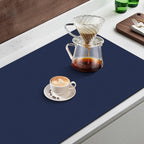 WISELIFE Coffee Mat Super Absorbent Dish Drying Mat Coffee Bar Accessories Large Drying Mats for Kitchen Counter 16" W x 24" L, Blue
