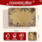 Le courant 16.9in 6PACK Winter Decoration Pinecone Placemats with 6 Coasters, Reversible Faux Leather Easy Clean Waterproof Stain Resistant Place Mats, for Home Party Dining Holiday Table Decor