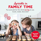 Dash Mini Donut Maker Machine for Kid-Friendly Breakfast, Snacks, Desserts & More with Non-stick Surface, Makes 7 Doughnuts, Donut Print