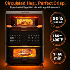 13QT Dual-Basket Air Fryer, Vertical Compact Large Air Fryers with viewing window & Independent Light, 10-in-1 Presets for Home Family, Bake/Grill/Dehydrate/Reheat, Freidora De Aire Dishwasher-Safe