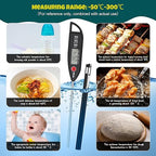 Copkim 12 Set Waterproof Food Thermometer for Water, Liquid, Candle and Cooking Digital Meat Thermometer with Long Probe Instant Read for Kitchen BBQ Grill Candy (Black)
