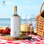 Wine Chiller Set - Perfect Wine Gifts for Women & Men - Stainless Steel Insulated Wine Cooler with Wine Pump, Aerator & 4 Stoppers (White Matte)