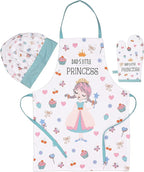 AMOUR INFINI Apron and Hat Set, 3 Pcs- Adjustable Kitchen Apron Oven Mitts Set