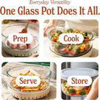 MAGNIFIQUE Glass Air Fryer, Non Toxic Air Fryer with 4.5QT & 2.5QT Glass Pots, Borosilicate, Stainless Steel, Air Fry, Bake, Re-Crisp & MaxCrisp, Oatmeal