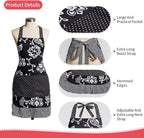 Vintage Floral Apron for Women with Functional Pockets Adjustable Neck Strap for Cooking Baking Mother's Gift