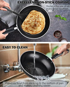 Cook N Home Pots and Pans Nonstick Kitchen Cookware Sets include Saucepan Frying Pan Stockpots 8-Piece, Heavy Gauge, Stay Cool Handle, Black