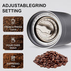 Novaɑ Manual Coffee Grinder,CNC Stainless Steel Hexagonal-star Conical Burr Coffee Grinder,Internal Adjustable Setting,Positioning,Lightweight Grinder Setting For Camping/Travel/Home