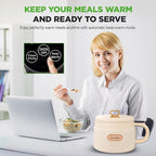 NutriChef 1.6 QT Portable Electric Rice Cooker & Lunch Maker | Multi-Functional & Non-Stick Ceramic Coating | Digital Control Panel | 6 Cook Functions: Rice, Soup, Stew, Porridge & More | White