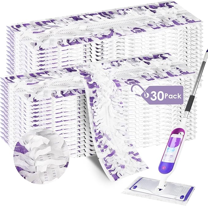 30 Pack Disposable Power Mop Refill Pads Compatible with Swiffer Power Mop, Replacement Mopping Pads for Swiffer Multi-Surface & Wood Powermop Refills, Wet Pads Refill for Floor Cleaning,Unscented