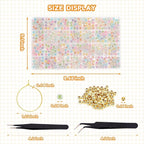 BLSUREFYX 30 Sets DIY Wine Glass Charms 650 Letter Beads 50 Heart-Shaped Bead 60 Golden Beads 30 Charm Rings 2 Tweezers Custom Charms Wine Glass Marker for Cocktail Party Decoration Luminous
