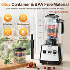 Blenders for Kitchen, Smoothie Blender, 2400W/1000W Prasky Blender & Grinder Combo, 25,000 RPM High Speed, 68oz BPA-Free Food Processor, Countertop Blender for Smoothies, Shakes & Food (White,2L)