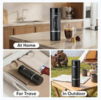 Portable Espresso Maker for Travel, Manual Espresso Machine Compatible with Capsules & Ground Coffee, 15 Bar Hand Pressure, Mini Coffee Maker for Camping Office