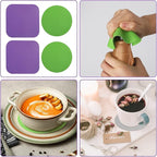LUTER 4pcs Jar Opener, Rubber, Multi-function Silicone Bottle Opener for Seniors with Weak Hands Lid Cap Gripper Pads Kitchen Coasters Gadgets(Green, Purple)