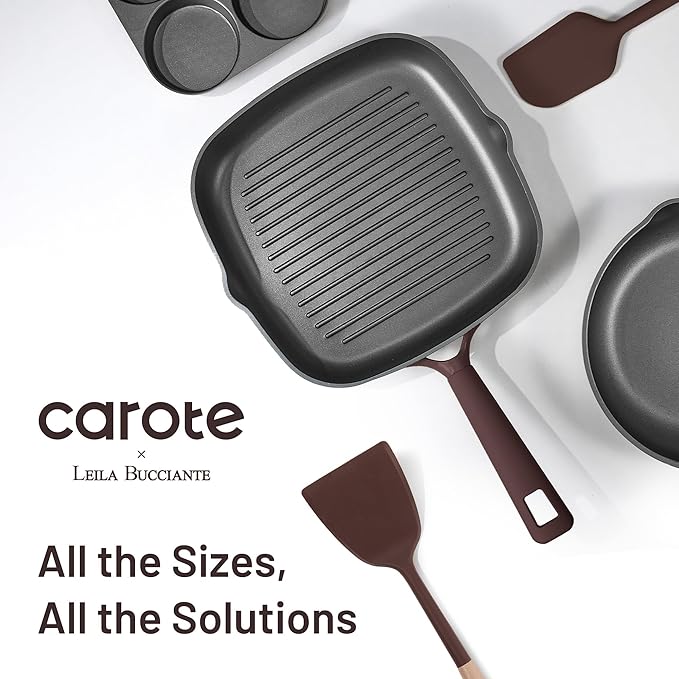 CAROTE 31PCS Pots and Pans Set, Nonstick Cookware Set Kitchen Non Stick Induction Titanium Cookware Non-toxic Granite Cooking set, PFOA Free