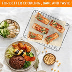 Countertop Toaster Oven Replacement Parts for black and decker 4 Slice Toaster Oven, 10.8×9.8x 0.7'' Stainless Steel Toaster Oven Accessories Wire Rack Baking Rack