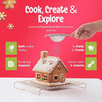 Baketivity Baking Kit Holiday Gingerbread House Kit - Bake And Build Edible Gingerbread House - Create a Treat Gingerbread House Kit - Kids Baking Set With Materials And Premeasured Ingredients