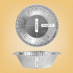 PLASTICPRO 6'' Inch Round Tin Foil Cake Pans Disposable Aluminum, Freezer & Oven Safe - For Baking, Cooking, Storage, Roasting, & Reheating, Pack of 50