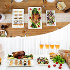 Kassel Ceramic Serving Platter Set | 14”/12”/10” Rectangular Serving Trays for Entertaining at Parties and Weddings | Oven Safe Large Serving Trays for Tacos, Steak, and Cake