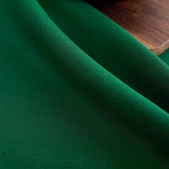 Solino Home Linen Placemats Set of 4 - Christmas Green Placemats 14 x 19 Inch - 100% Pure Linen Table Place Mats - Fete