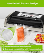 Bonsenkitchen 6 Rolls 8" x 16' Vacuum Sealer Bags for Food with a Color Box, Easy to Store, Commercial Grade, BPA Free, Great for Food Storage or Sous Vide, VB20