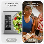 Ultrean Smart Food Kitchen Scale with Nutritional Calculator, APP for Calorie & Macro Tracking, AI Powered, Goal Progress, Digital Calorie Scale for Weight Loss, Stainless Steel, 22lb