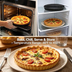 Tart Pan Set, 10 & 9 Inch Tart Pans with 5 & 4 Inch Mini Tart Pans Removable Bottom, Quiche Pan Carbon Steel Heavy Duty Nonstick Pie Pan- Fluted Edges for Baking Fruit Tartets, Pastries