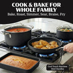 Granitestone Ceraluxe 20 Pc Ceramic Cookware Set Nonstick, Complete Pots and Pans Set Non Stick with 5 Pc Bakeware Set, Deep Frying Pan Set, & Steamer, Non Toxic PFOA Free, Oven & Dishwasher Safe