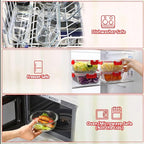 M MCIRCO 30 Pieces Glass Food Storage Containers with Upgraded Snap Locking Lids,Glass Meal Prep Containers Set - Airtight Lunch Containers, Microwave, Oven, Freezer and Dishwasher Friendly, Red
