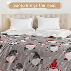 Electric Heated Blanket Queen Size - 84"x90", 10 Heating Levels, 1-12 H Auto Shut Off, Dual Controllers, Breathable Flannel Warm and Washable for Bed, Santa Claus for Christmas