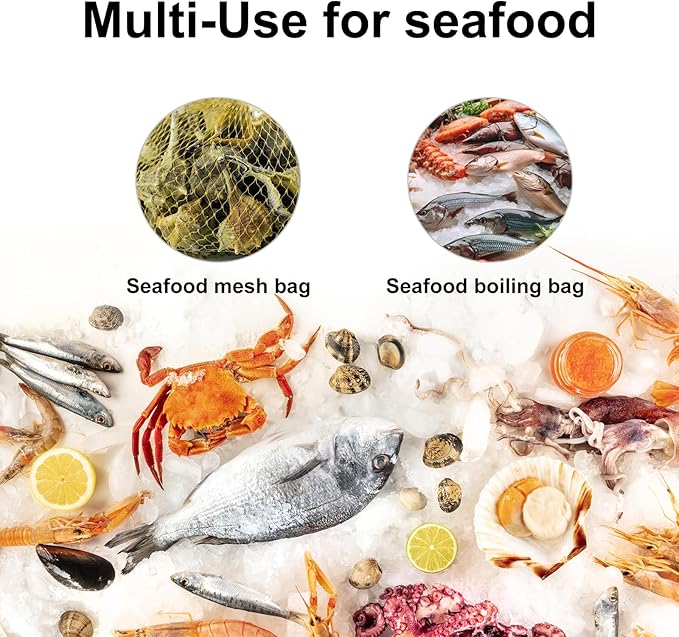 100Pcs Produce Mesh Bags,20 Inch Seafood Boil Bags Packing Supplies Net,Reusable Mesh Nylon Netting Bulk Storage Bag for vegetables Storage Fruits Seafood and Other Agricultural Products(Yellow)