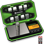 UNIWEIGH Digital Pocket Scale 200g/0.01g, Digital Scale Grams, Jewelry Scale,Coins Scale with 50g Cal Weights for Powder,Small Items,Tea,Jewelry,Coins (Battery Included)-Fluorescent Green