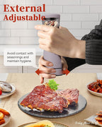Electric Salt and Pepper Grinder Set with Storage Base, Stainless Steel Rechargeable Salt and Pepper Grinder Set with 4.5 oz Large Capacity, 1.8" Wide Mouth, Adjustable Coarseness, Ideal for Kitchen