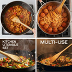 Christmas Wooden Spoons for Cooking - 6-Piece, Christmas Kitchen Utensils Gifts for Kitchen Decor including Spatulas & Spoons, Heat-Resistant, Eco-Friendly And Safe for Non-Stick Cookware
