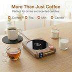 Coffee Mug Warmer for Desk, 40W Electric Cup Warmer with Digital Display, 9 Temp Settings, 1–12H Timer & Auto On/Off, LED Display Candle & Beverage Warmer Plate.