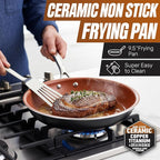 Gotham Steel True 20 Pc Ceramic Cookware Set Nonstick, Ceramic Pots and Pans Set Non Stick with Deep Square Pan Set & Bakeware Set, Non Toxic PFOA PFOS Free, Oven & Dishwasher Safe, No Cheater Pieces