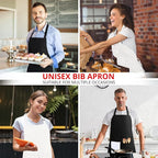 Utopia Kitchen 2 Pack Bib Apron, Adjustable with 2 Pockets, Water and Oil Resistant, Cooking Kitchen Chef Apron for Women Men