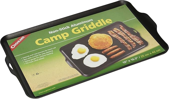 Coghlan's Two Burner Non-Stick Camp Griddle, 16.5 x 10-Inches Black