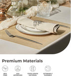Leetaltree Luxury Gold Sequin Placemats Set of 4 - Waterproof Washable for Wedding, Anniversary, Daily Use - Sparkling Table Decor -Hand-Cut