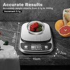 GRAM PRES Food Kitchen Scale Digital Weight Grams and Oz，Professional Small Digital Kitchen Food Scales 3kg/0.1g for Weight Loss
