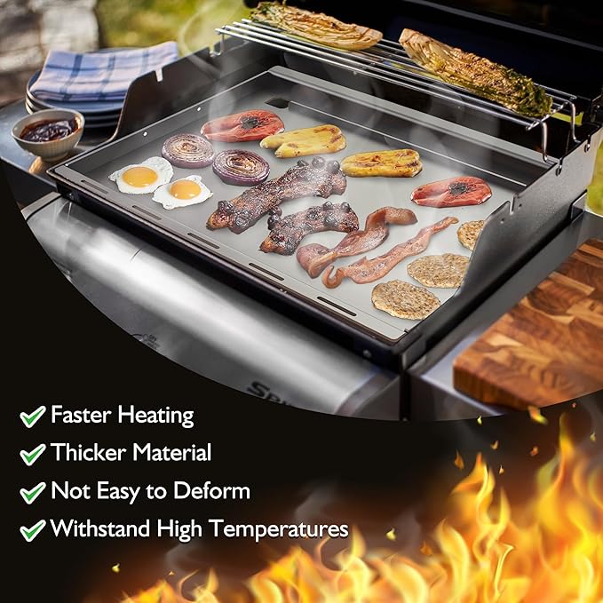 Full Size Griddle for Weber Genesis 300 Grill E310, E330, E320-6788 Full Size Griddle Insert for Genesis S310, S320, S330 Gas Grills, for Weber Part 7524, 7528