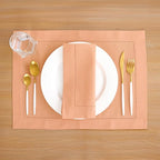 Solino Home Cotton Linen Napkins Set of 4 - Hemstitch Peach Bloom Dinner Napkins Cloth 20 x 20 Inch for Valentines - Handcrafted and Machine Washable