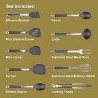 Anolon 10-Piece Nylon Mixed Tool Set, Graphite