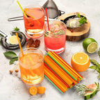 6000 Count Coffee Cocktail Stirrers Straws Disposable Plastic Sip Stir Sticks Cocktail Drink Stirrers Sticks Cups Straws for Bars Juice Drinking(Colorful,5 Inch)