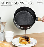 MICHELANGELO Saucepan Set, Nonstick Sauce Pans with Granite Coatings, Stone Sauce Pan with Lids, Non Stick Pot Sets, Sauce Pots 3 Piece, 1Qt, 2Qt & 3Qt