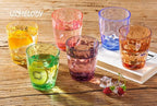 11oz Colored Drinking Glasses Set Acrylic Glassware for Kids Plastic Tumblers Cups Picnic Water Glasses Unbreakable Juice Drinkware for Camping Restaurant Beach BPA Free