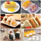 10 Pcs Onigiri Mold Set, Rice Mold Musubi Maker Mold Kit, Non Stick Musubi Maker Press Rice Ball Mold Shaker Donut Shaper Sushi Maker Tool for Kids Bento Lunch and Home DIY