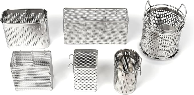 LENITH Kitchen Utensil Chopsticks Perforated Holder with Hooks - 304 Stainless Steel Storage for Organizer Dishwasher Safe (Small Rectangle)