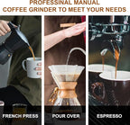 M6 Manual Coffee Grinder,Beautiful Design for Women,Smooth Grinding & Labor Saving,Portable Mini Hand Coffee Grinder for Espresso Pour Over French Press at Home or Camping Travling,Red