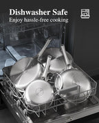 Stainless Steel Cookware Set,Tir-Ply Pots and Pans Set,10 Pcs Stainless Steel Induction Kitchen Cookware Sets,PFOA Free, Frying Pans, Butter warmer,Saute Pan & Stock Pot,Compatible with All Cooktops