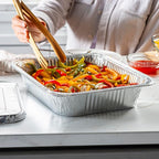 GUSTO [30 Count 9x13 Inch Aluminum Pans, Half Size Deep Steam Foil Pans - Table Pans for Baking, Cooking, Heating, Storing and Food Prepping - (Formerly Comfy Package)